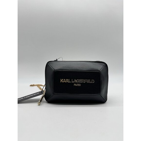 KARL LAGERFELD Paris Georgette small chain link shoulder bag - Black - Picture 2 of 6